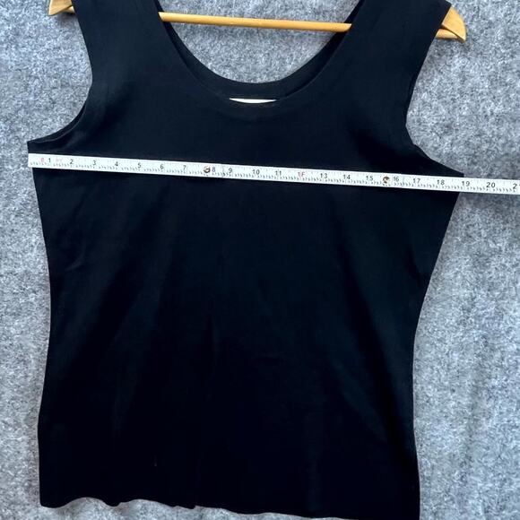 Exclusively Misook Tank Top Womens Medium Black Stretch Basic Layer Neutral - Picture 4 of 5